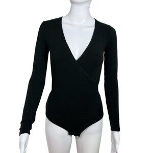 PRE-OWNED - Madewell Black Ballet Wrap Bodysuit Size XS
